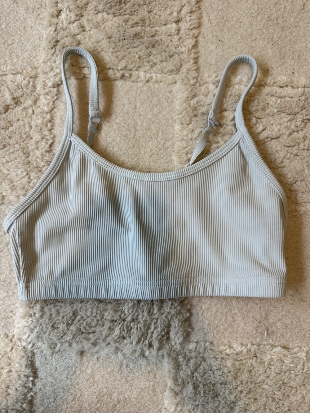 Cotton On Light Blue Ribbed Sports Bra